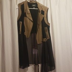 BKE leatherette and shear vest